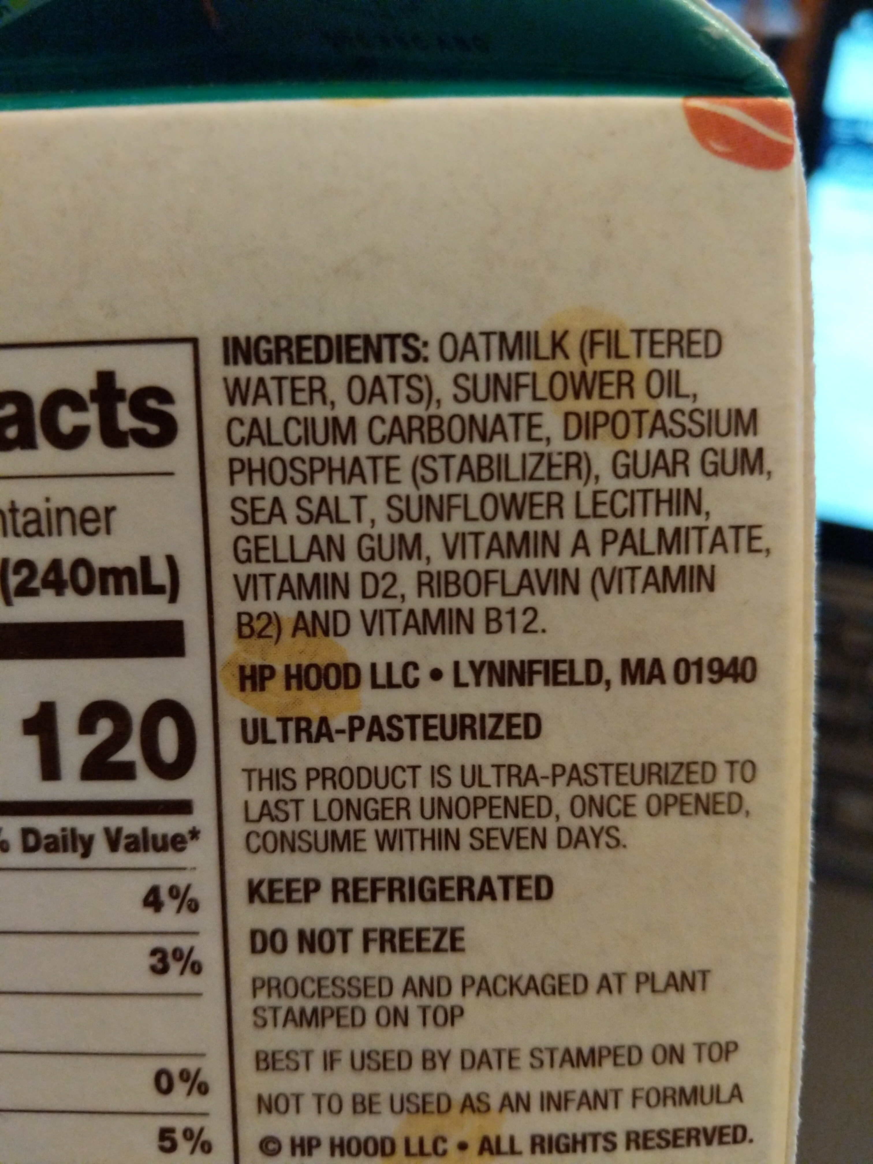 Original extra creamy oatmilk, original - Ingredients - en