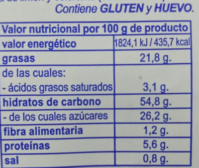 Magdalenas Valencianas El Guijo - Ingredients - es