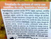 Ensalada de quinoa al curry con semillas de soja, boniato y lentejas - Ingredients - es