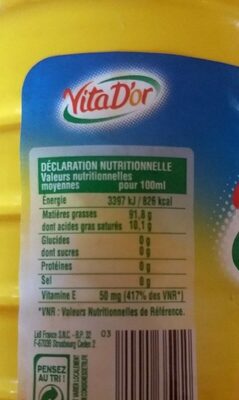 Sonnenblumenöl Vita D'or - Informació nutricional