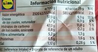 Chips - Informació nutricional - es