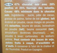 Knuspo dark chocolate - Ingredients - hu