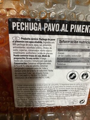 Pechuga de pavo al pimentón - Ingredients - es