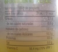 Piña rodajas entera natural - Informació nutricional - es
