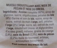 Quaker Muesli Croustillant Noix de pécan & noix du Brésil - Ingredients - fr