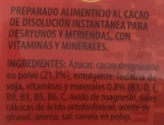 Cacao instantáneo - Ingredients - es