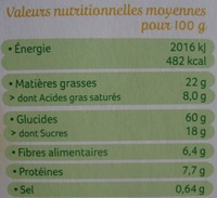 Palets de céréales au riz - Informació nutricional - fr