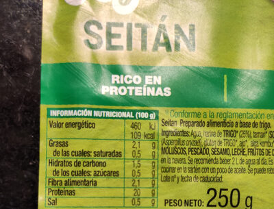 Seitán - Informació nutricional - es
