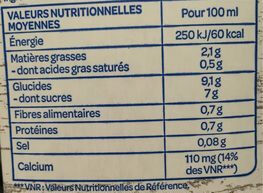 Lait d'amande chocolat - Informació nutricional - fr