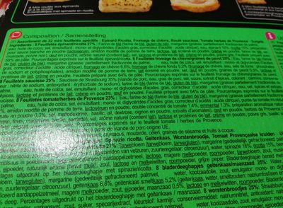 30 Mini feuilletés apéritifs - Ingredients - fr