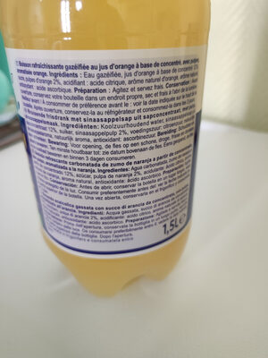 PULP' Saveur Orange - Ingredients