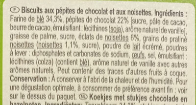Cookies aux pépites de chocolat & noisettes - Ingredients - fr