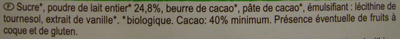 Chocolat au lait - Ingredients - fr