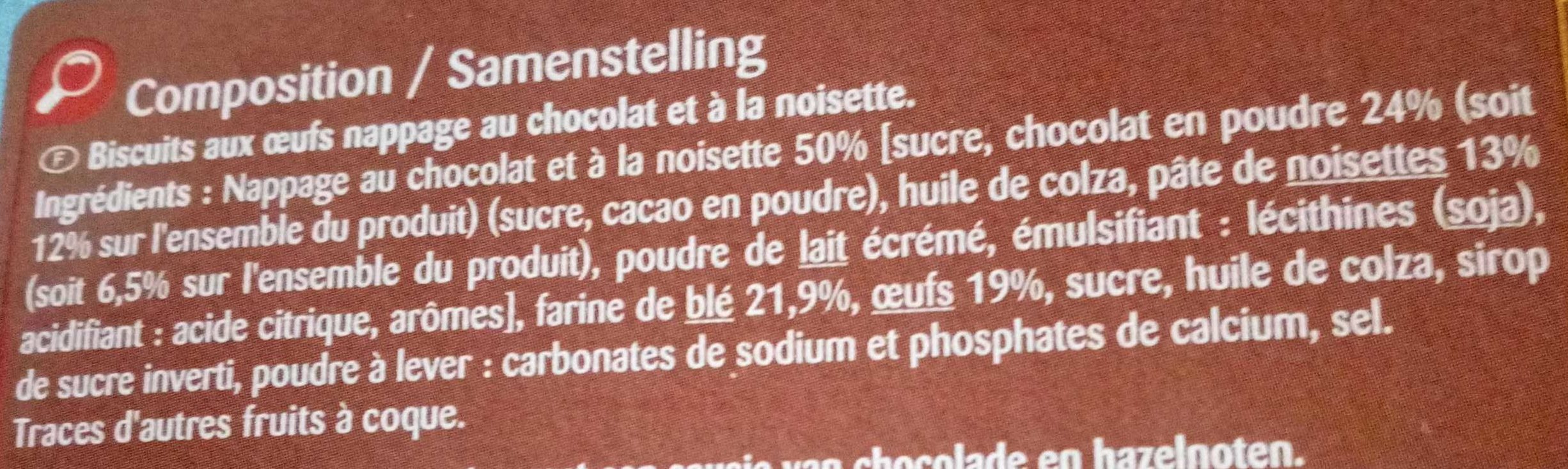 Les barquettes chocolat-noisette - Ingredients - fr