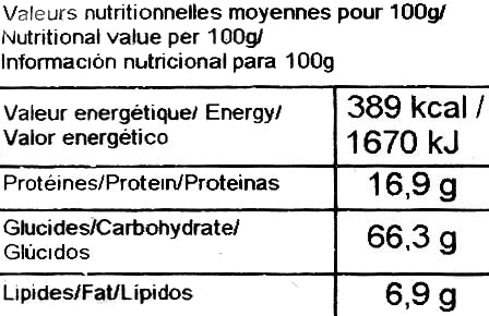 Petits flocons avoine - Informació nutricional