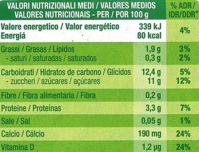 Postre de soja cremoso con frambuesa - Informació nutricional - es