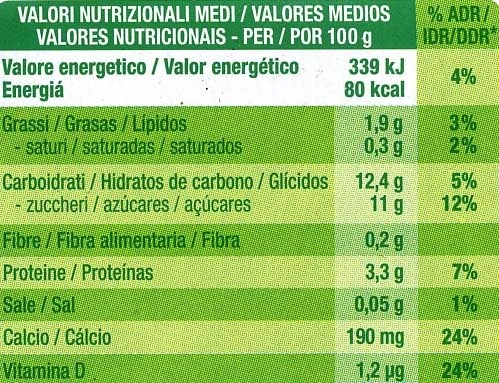 Postre de soja cremoso con frambuesa - Informació nutricional - es