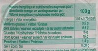 Flan nappé de caramel - Informació nutricional - fr