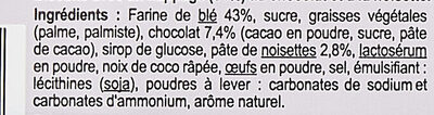 Les Tartelettes rondes goût chocolat noisettes - Ingredients - fr