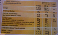 Les Tablettes CHOCOLAT NOIR - Informació nutricional - fr