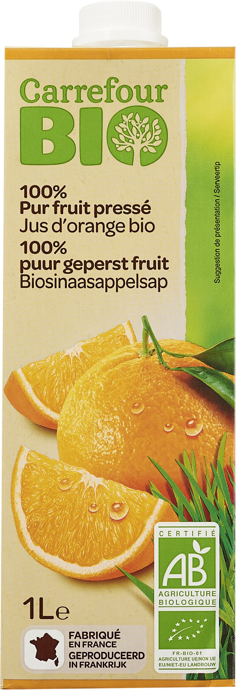 Jus d'orange Sans pulpe 100% Pur jus - Producte - fr