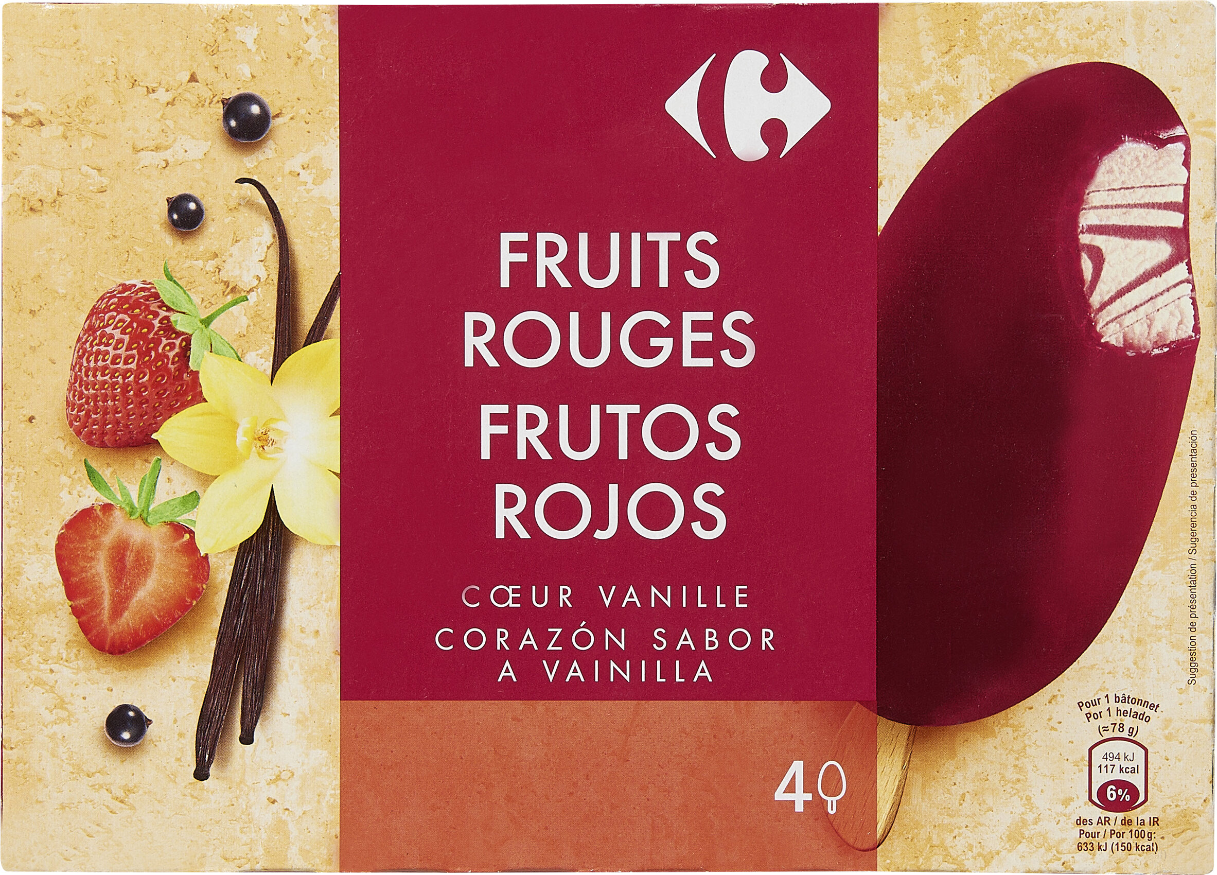 Red fruits fruits rouges, coeur vanille - Producte - fr