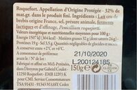 Roquefort - Informació nutricional - fr