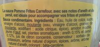 Sauce Frites - Ingredients - fr