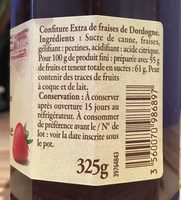 Fraises de Dordogne Confiture extra - Ingredients - fr