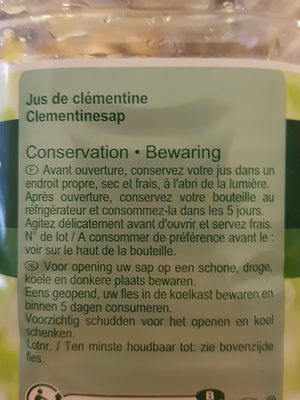 100% PUR JUS Clémentine - Ingredients - fr