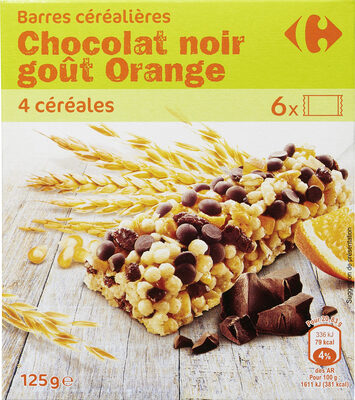 Barres céréalières chocolat noir goût orange - Producte - fr