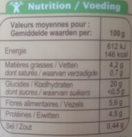 Quinoa BIO - Informació nutricional - fr