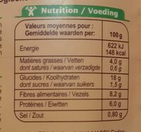 Mélange Quinoa lentilles et tomates - Informació nutricional - fr
