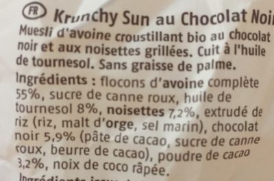 Krunchy Sun - Ingredients - fr