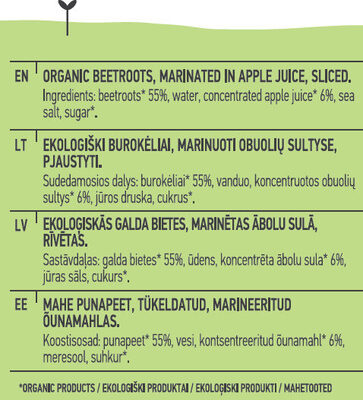 Beetroots in Apple Juice - Ingredients - en