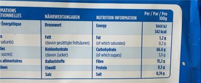 Fjord - Informació nutricional - fr