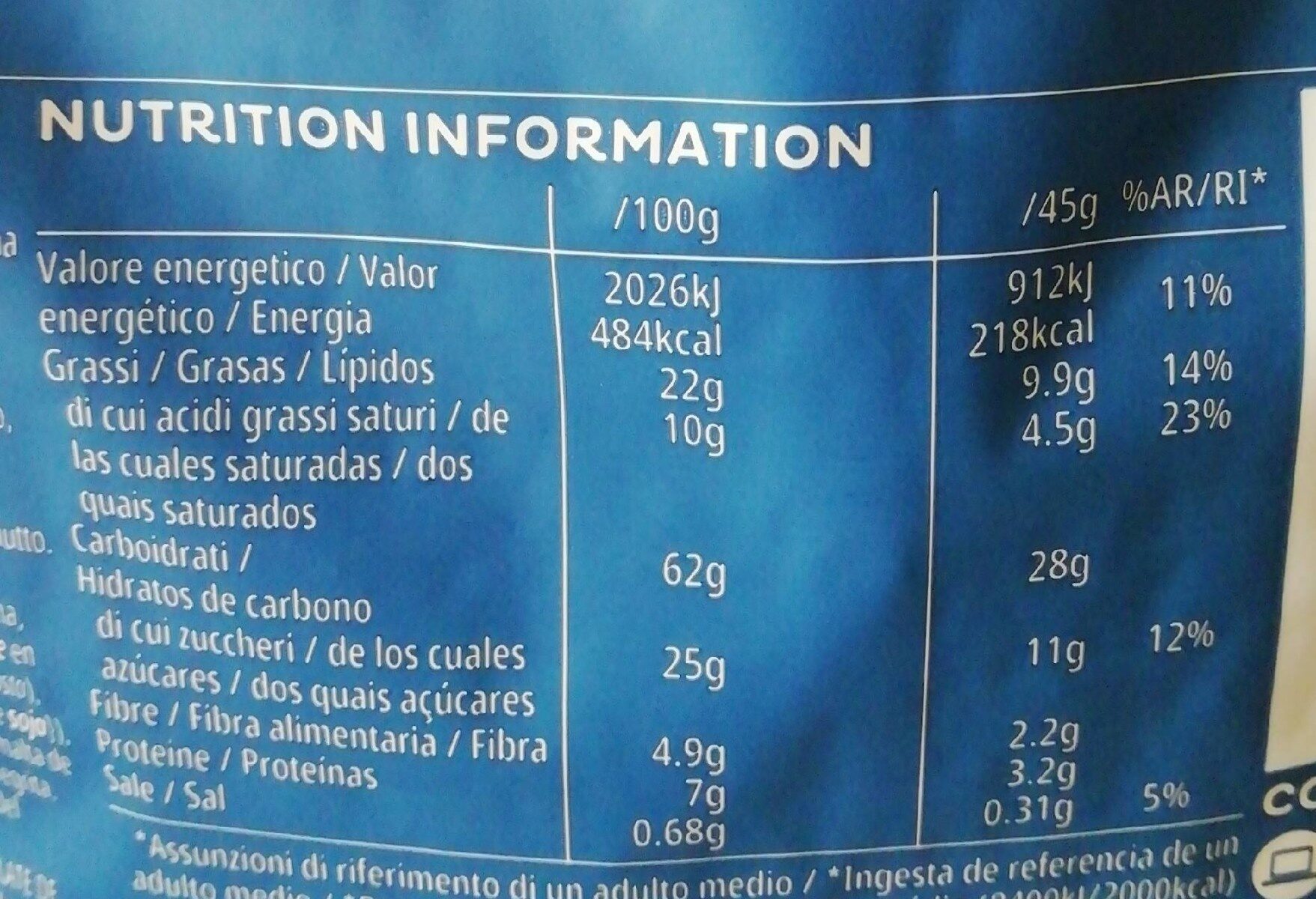 Extra - Informació nutricional - it