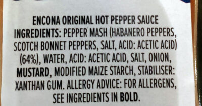 Original Hot Pepper Sauce - Ingredients - en
