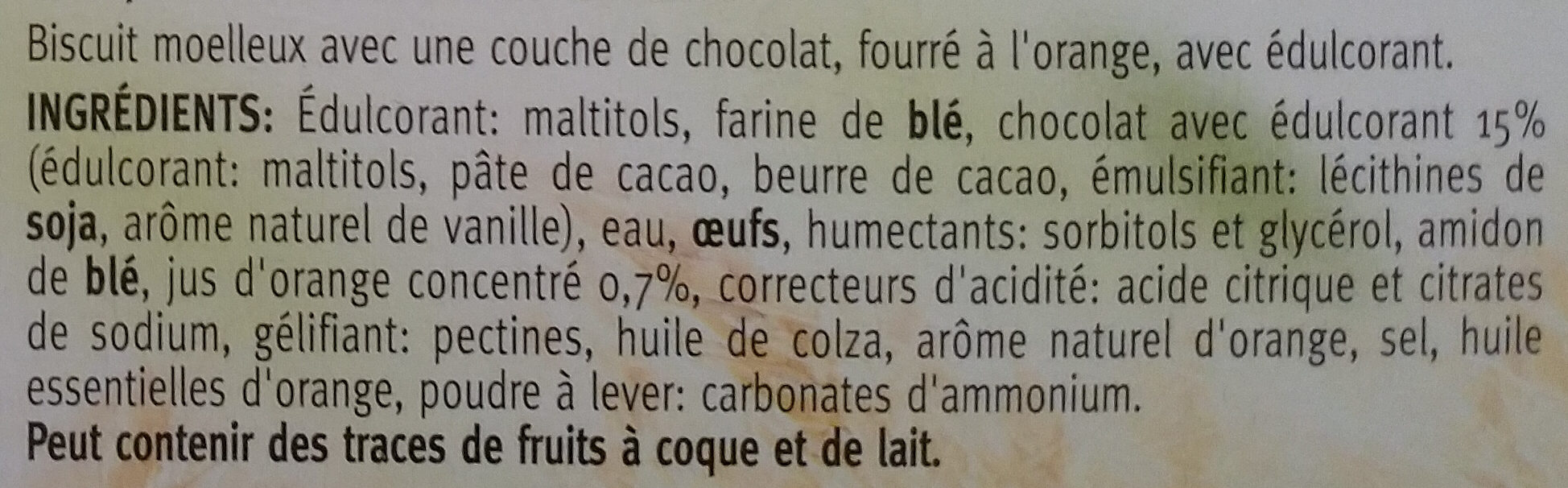 Céréal Orange Delight Biscuits - Ingredients - fr