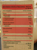 Bebida de Soja Natural - Informació nutricional - es