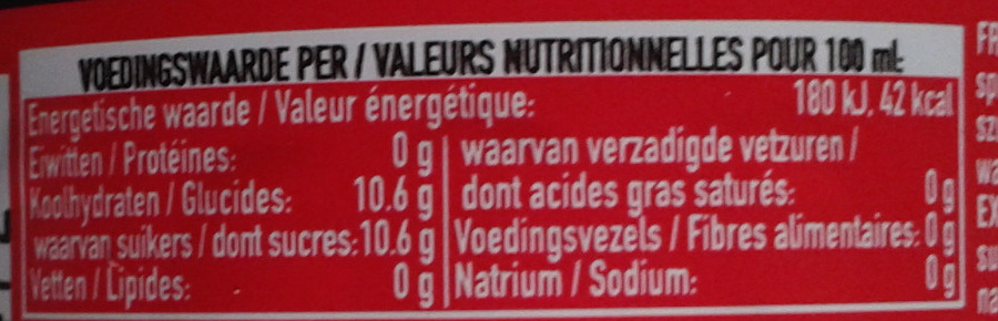 Coca Cola - Informació nutricional - fr