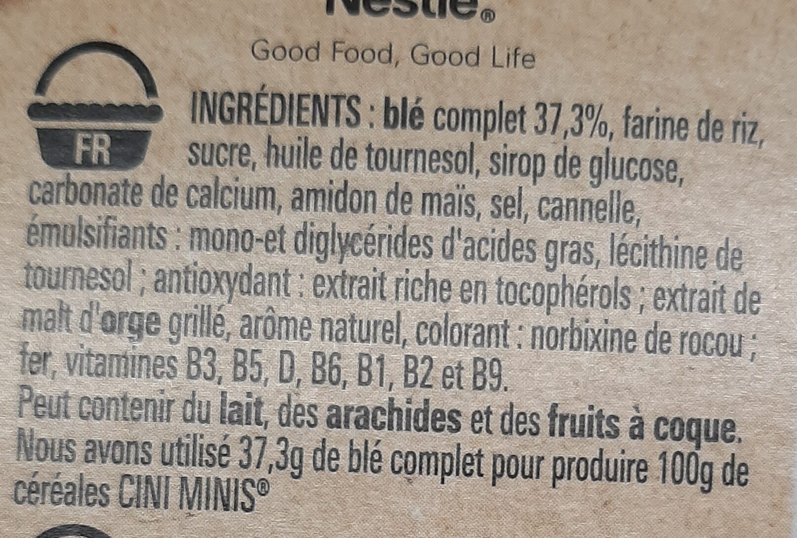 CINI MINIS céréales petit-déjeuner - Ingredients - fr