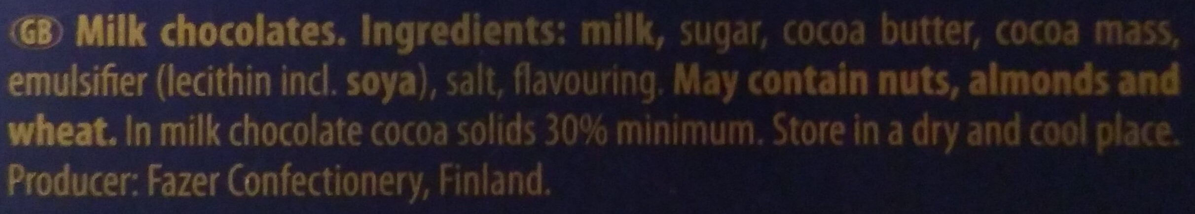 Milk Chocolate - Ingredients - en