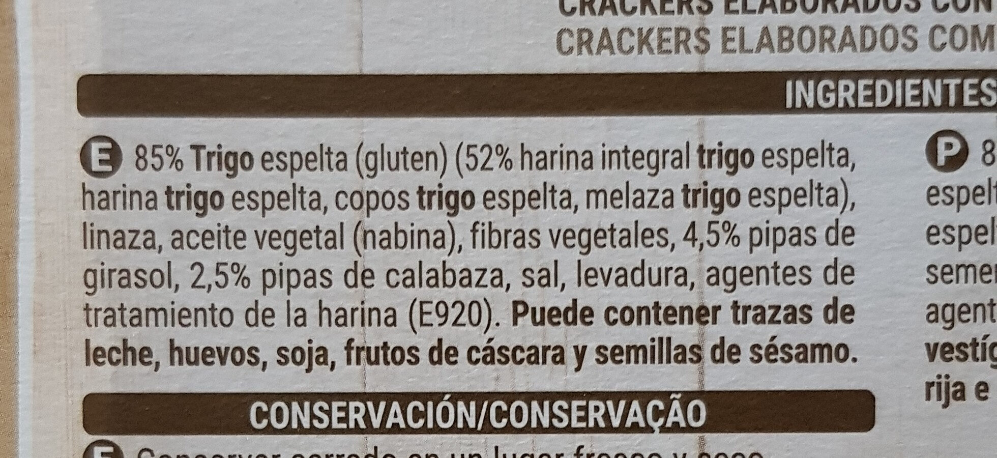 Crackers espelta - Ingredients - es