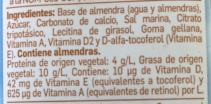 Almond breeze - Ingredients - es