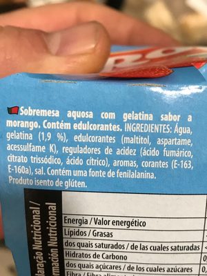 Gelatina sabor morango fresa 0% - Ingredients - fr