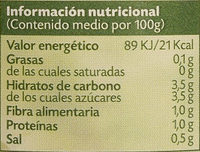 Tomate 100% natural triturado - Informació nutricional - es