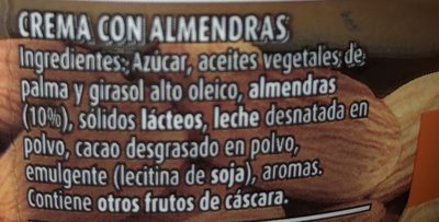 Nocilla Almendras - Crema Al Cacao Con Almendras Sin Gluten - Nocilla - Ingredients - fr
