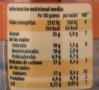 Nocilla Almendras - Crema Al Cacao Con Almendras Sin Gluten - Nocilla - Informació nutricional - fr