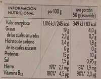 Mejillones escabeche de las rías gallegas - Informació nutricional - fr